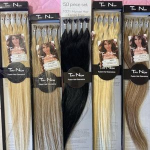 Permanent hair ext 18” long human hair